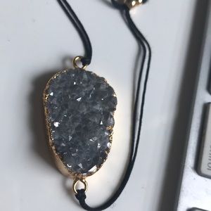 14k gold plated geode bracelet